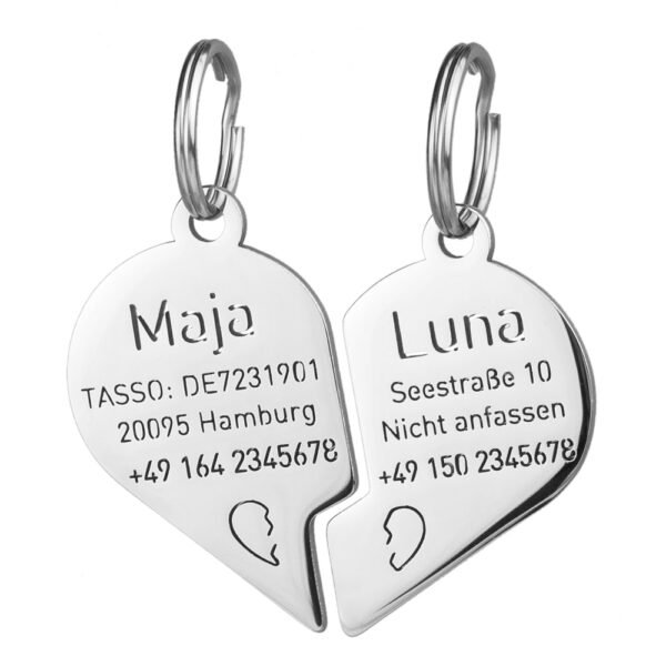 BFF Hundemarken-Set aus Edelstahl mit Gravur für Hunde